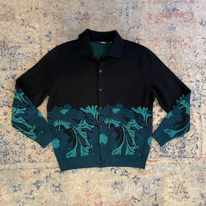Murano Black and Green Cardigan with Bold Design
